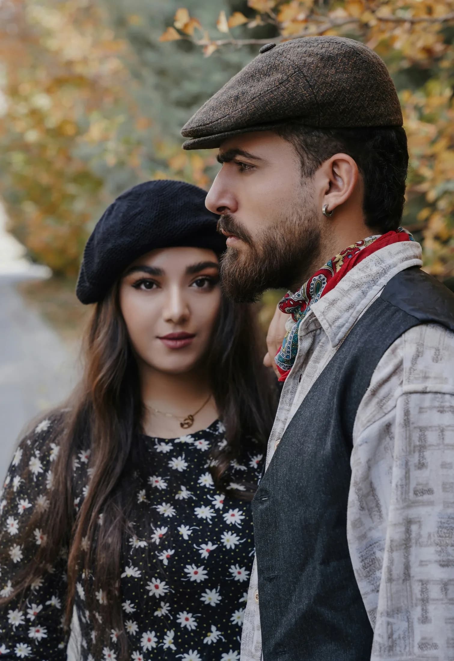 Couple sharing a laugh at night
