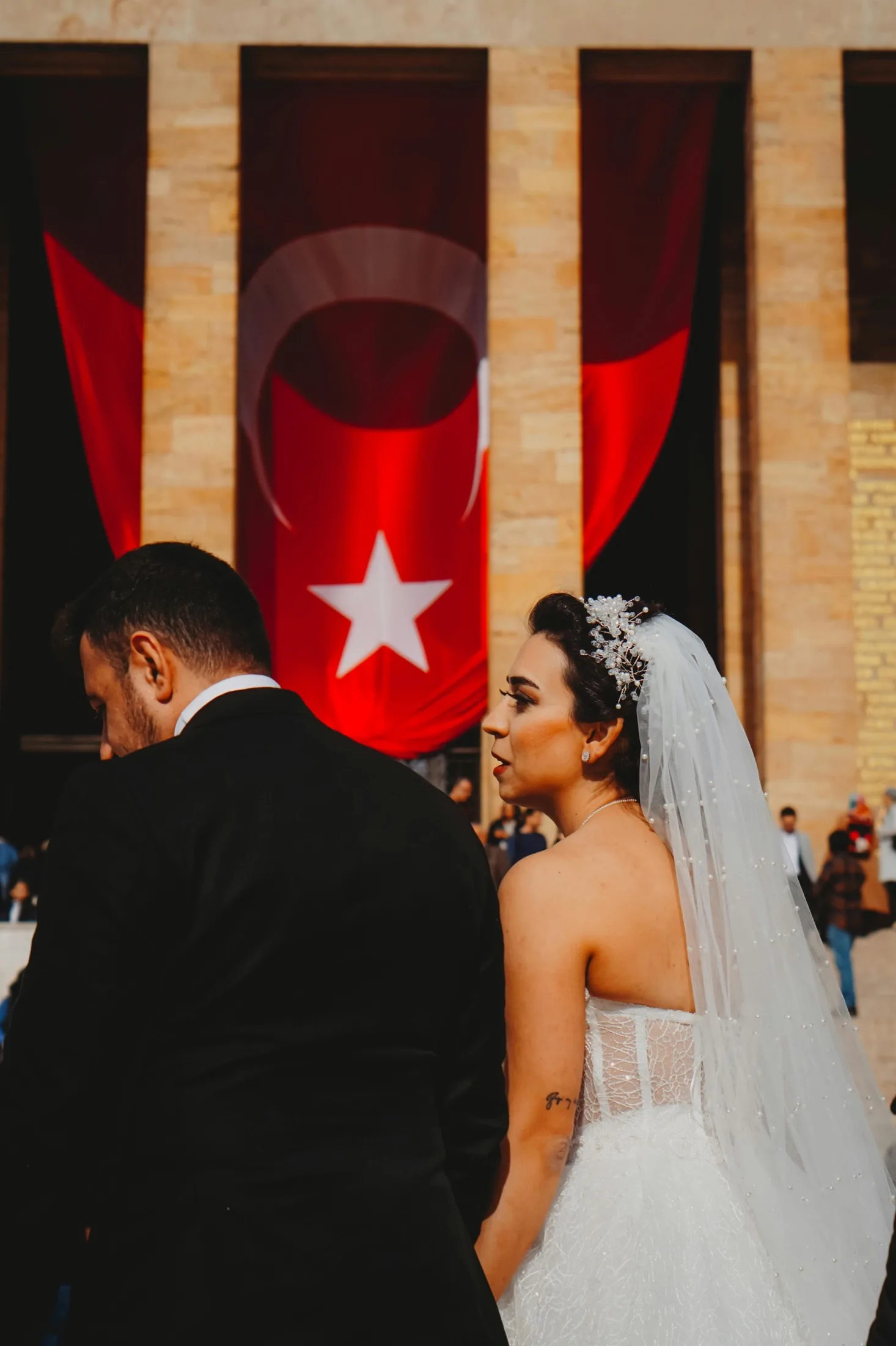 Smiling Turkish friends together